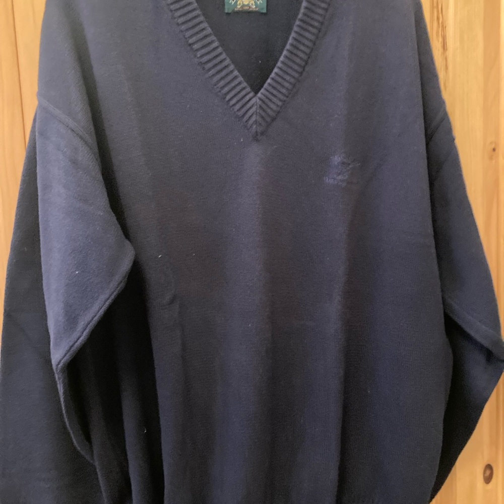 Vintage Golf Navy V-Neck Sweater